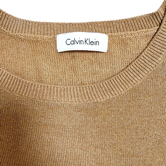 Calvin Klein Bronze Metallic Shimmer Sweater – No Size Tag (Fits Like large - Picture 2 of 5
